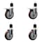 Service Caster 5'' Maroon Poly Swivel 1-7/8'' Expanding Stem Caster Set 2 Total Lock Brakes, 4PK SCC-EXTTL20S514-PPUB-MRN-2-S-2-178 - alternate 1
